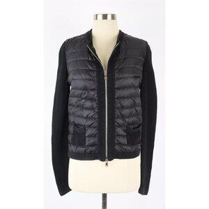 $1,095 Moncler Wool Down Sweater Maglia Tricot Alla Coreana SZ M Black